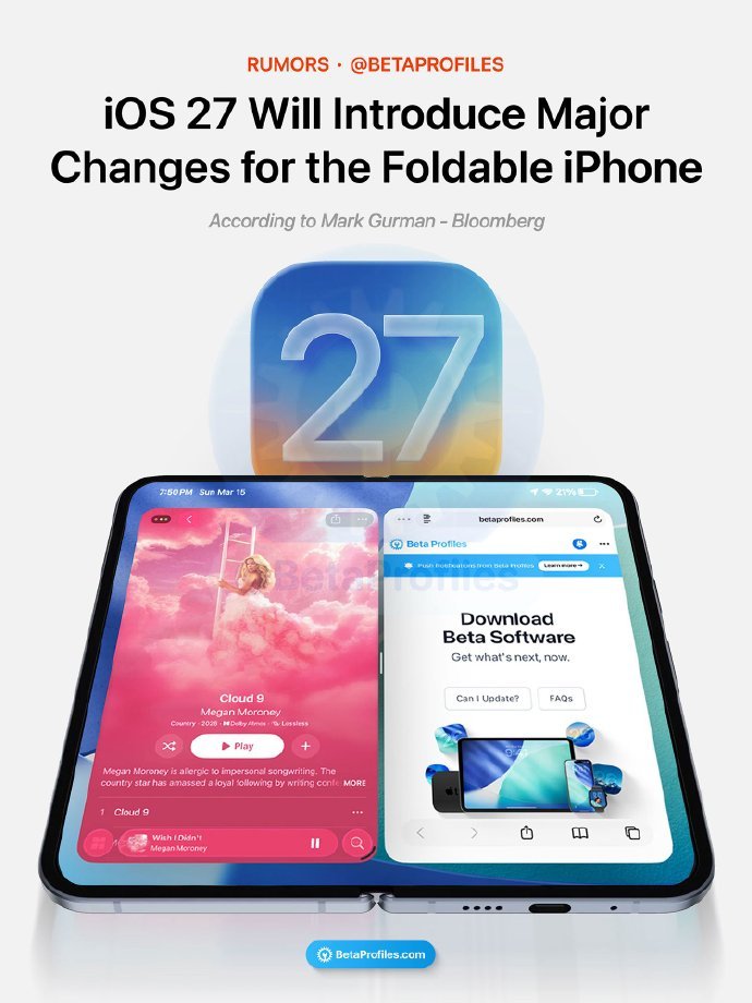 iPhone将首次支持分屏功能  估计是为了推那一万多的iPhone Fold，