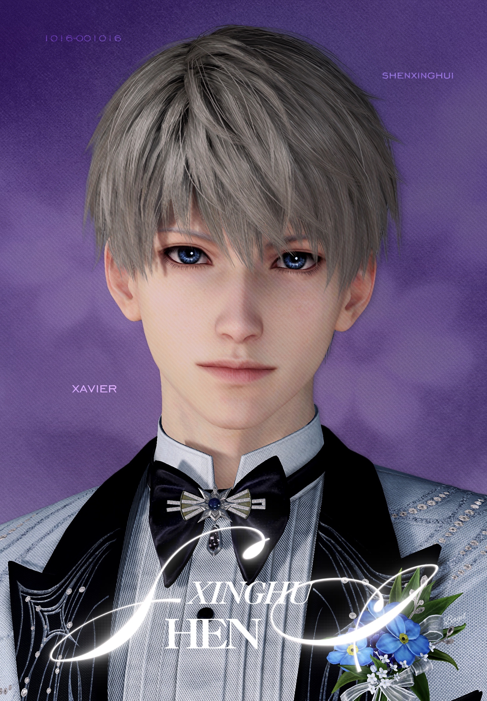 沈星回💜💍紫色好美丽真的很喜欢花花背景～-这张也是加了斜线有需要再私我要原图