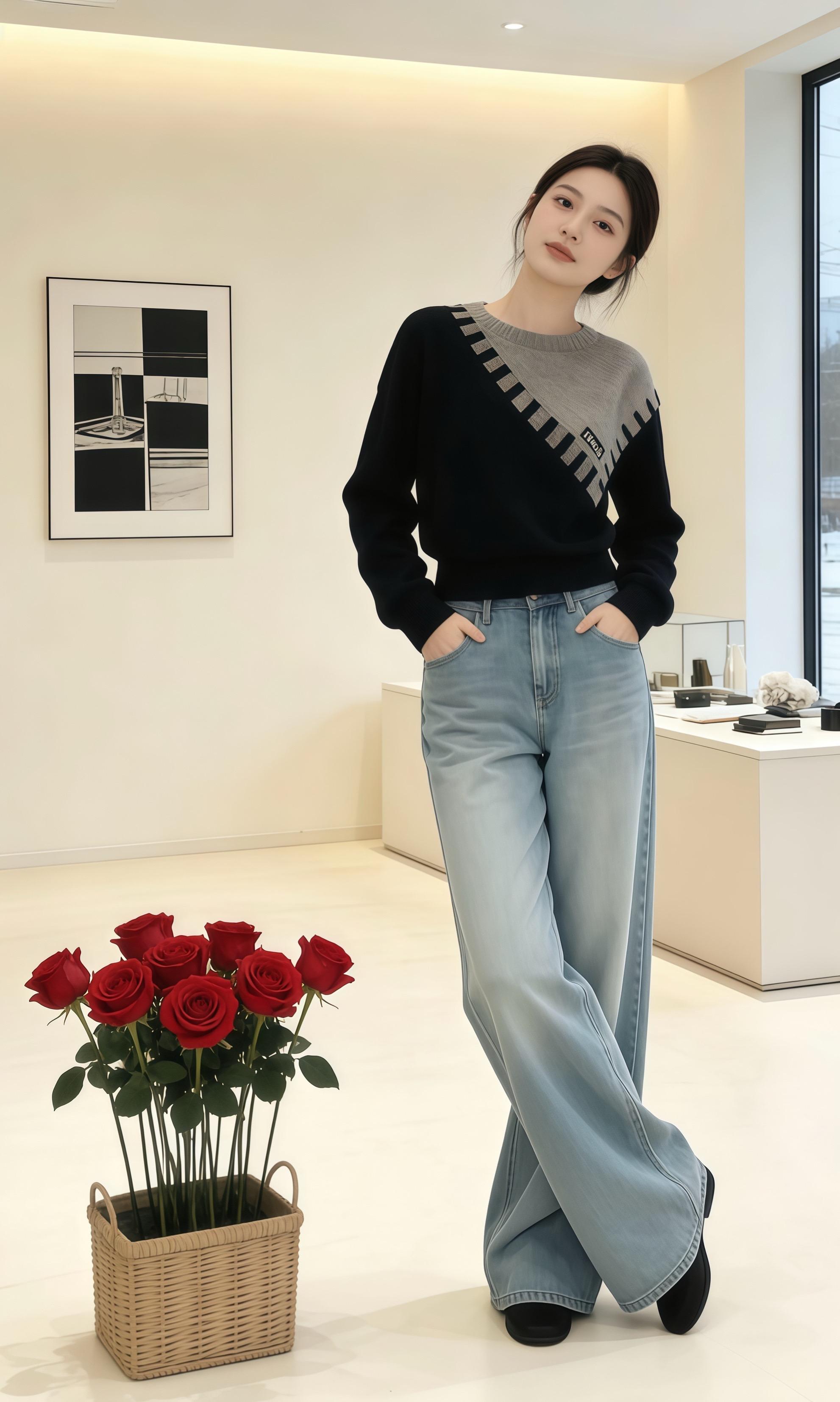 设计感针织衫   日常通勤穿搭 韩系休闲风 显瘦搭配