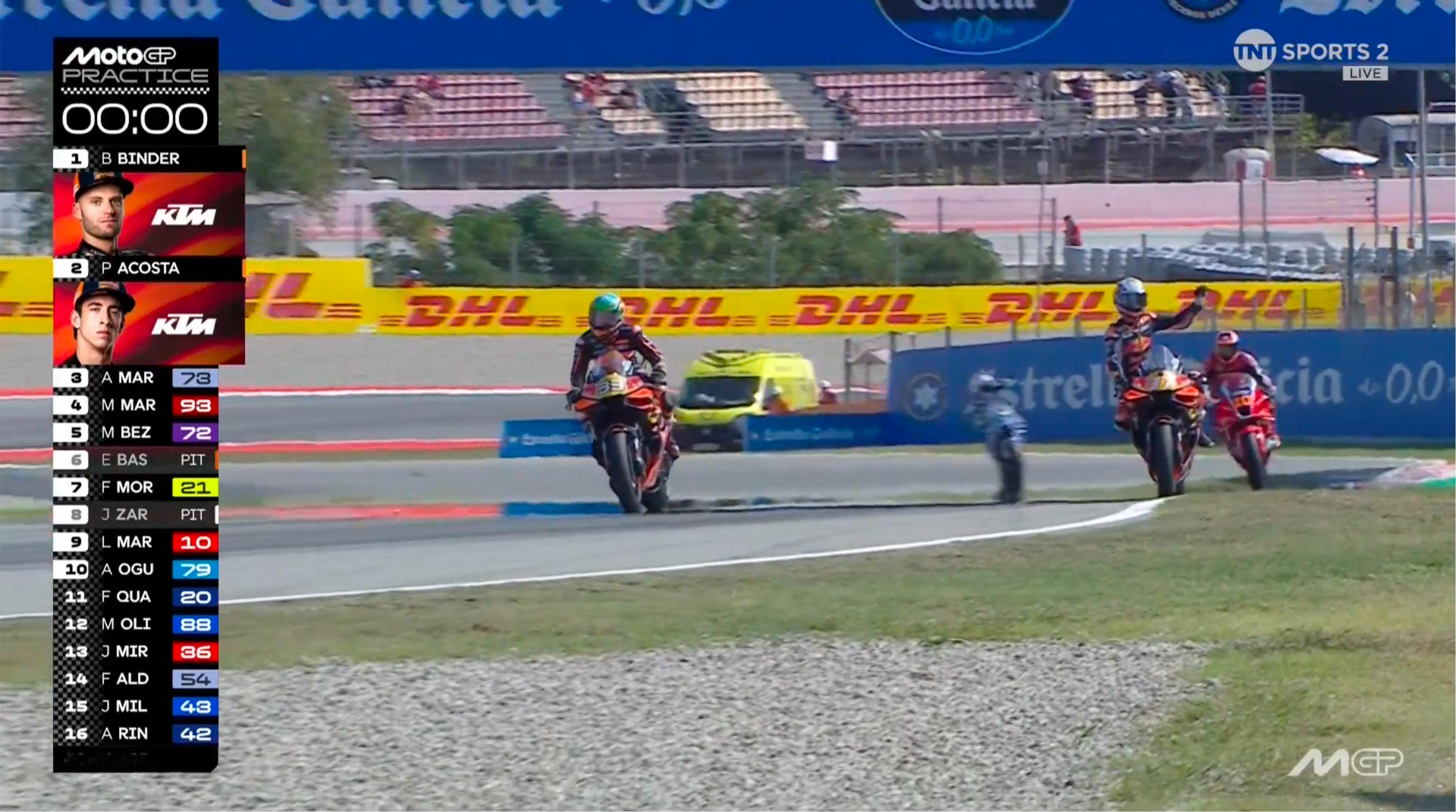 MotoGP加泰罗尼亚大奖赛练习赛成绩：KTM包揽1-2，马奎兹家族3-4，巴尼