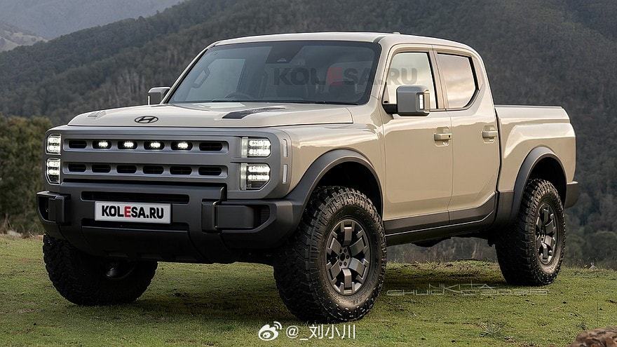 现代全新Boulder皮卡版渲染图 现代汽车将针对美国市场推出中型皮卡，刚发布的