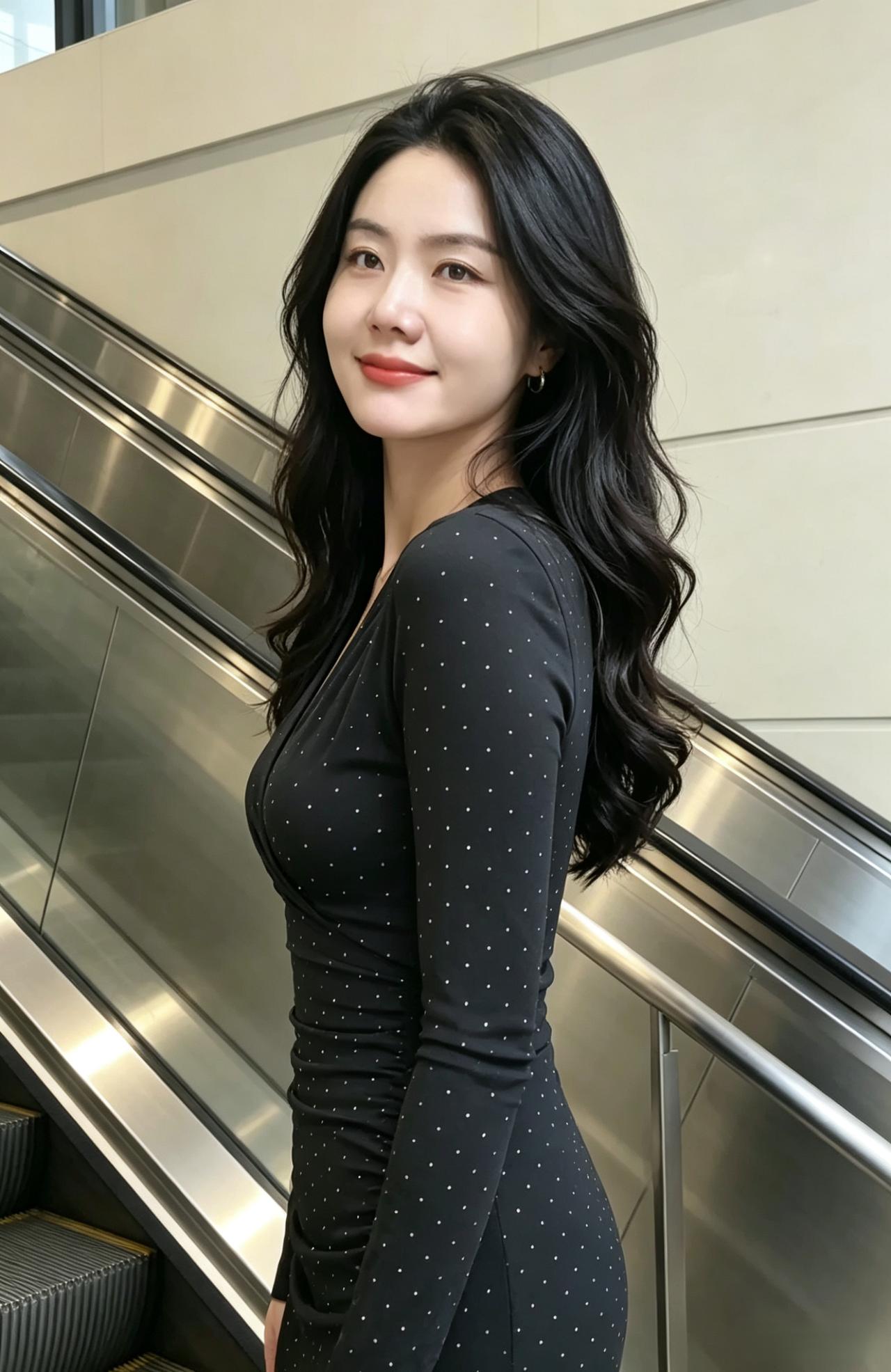 回眸含秀色，缓步溢温柔。
不借胭脂色，天然第一流。