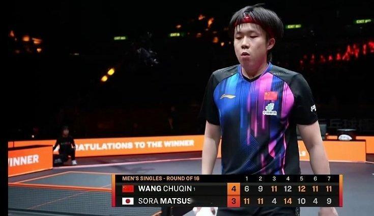 王楚钦4比3松岛辉空，这场球是断断续续看的，因为赛点也很多，你来我往的 看的太紧