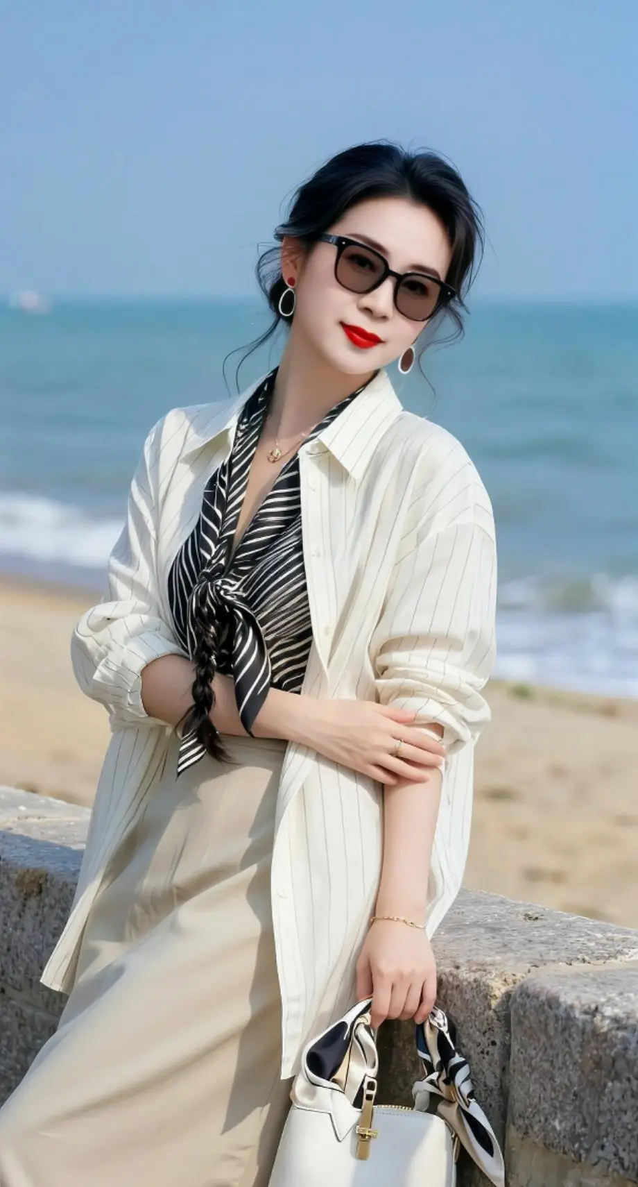 AI海滨浅笑随拍 随变ai随便玩