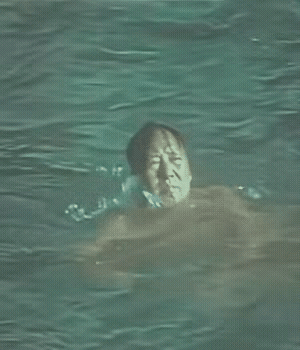 万里长江横渡，极目楚天舒。身体力行，乘风破浪，自信人生二百年！
毛主席就是厉害[