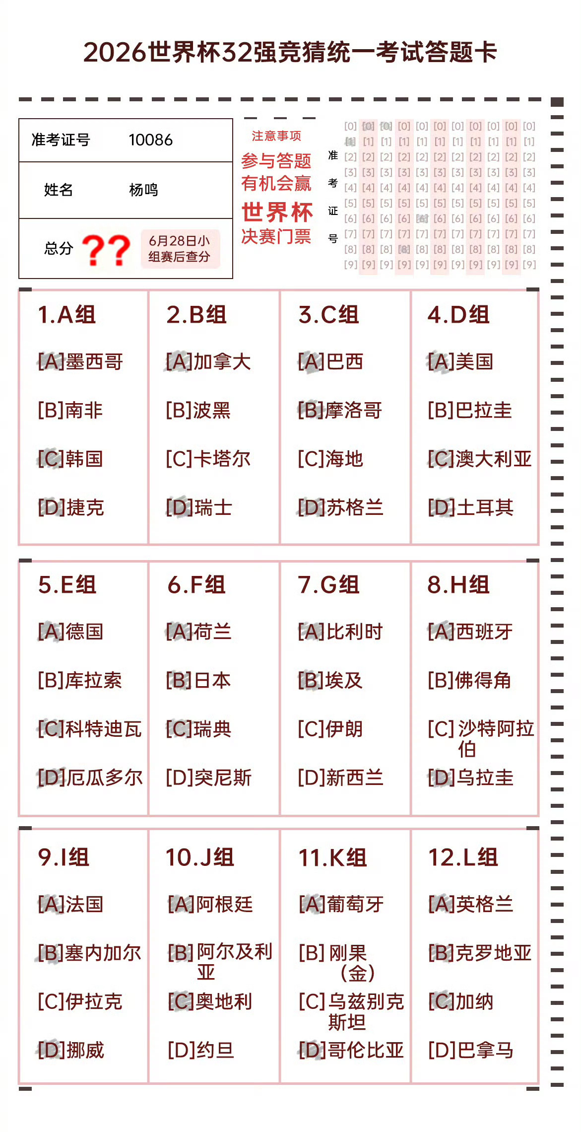 杨鸣老师也是跨界了，所以世界杯预测能得多少分呢？