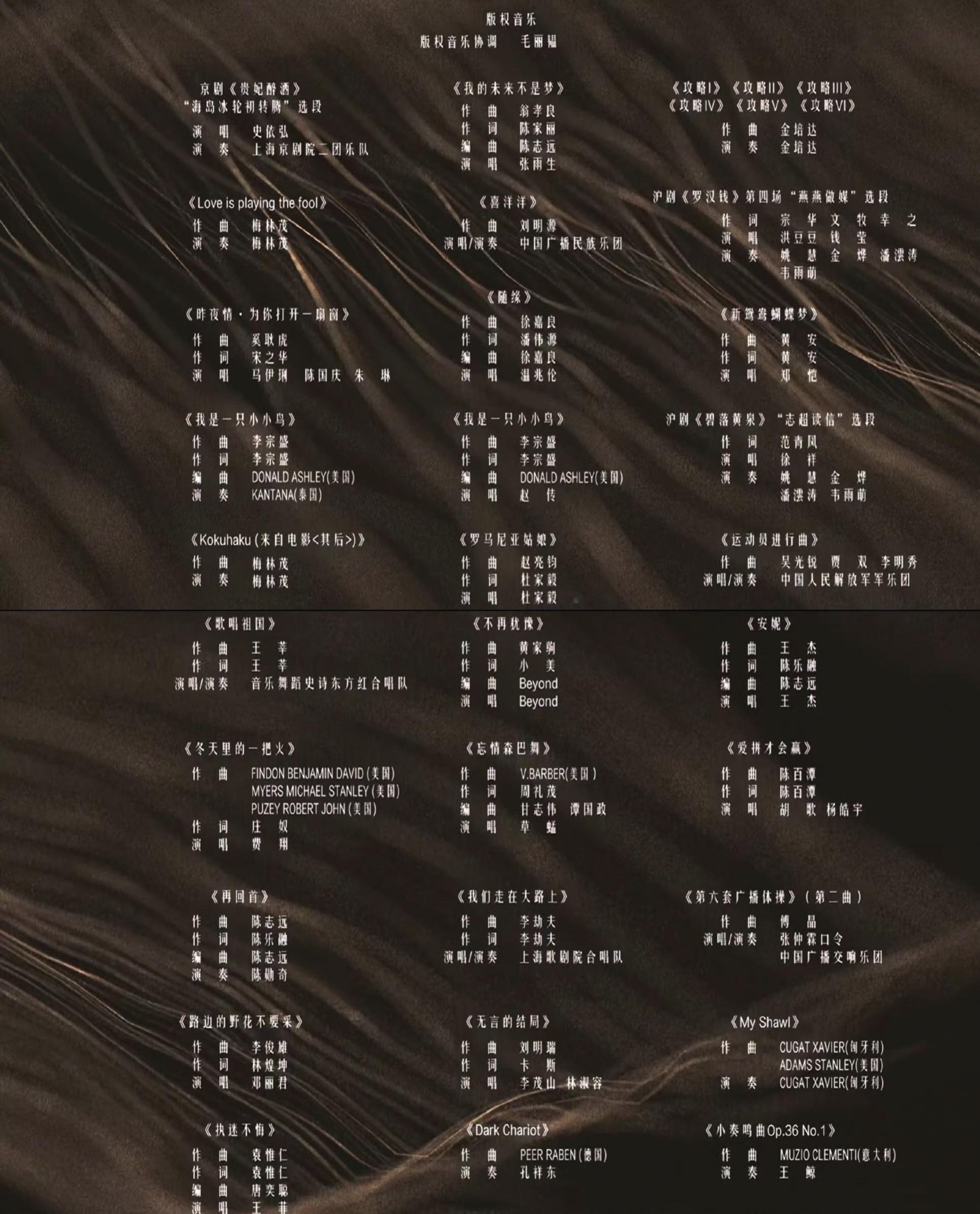 #王家卫到底花了多少钱买歌# 不愧是王家卫啊[打call]30集电视剧57首金曲