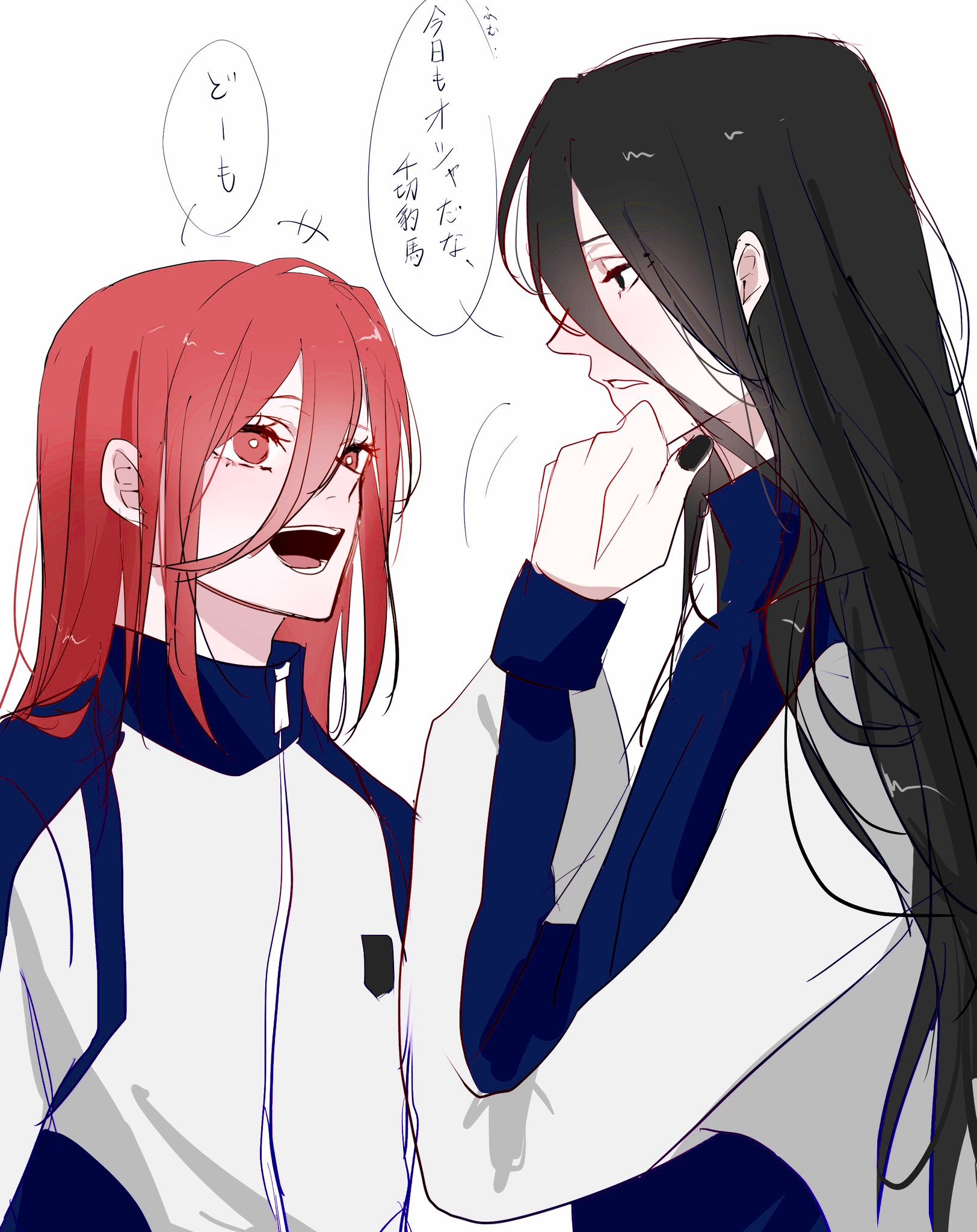 像是会一起交流头发护理心得的千切和蚁生#蓝色监狱##漫视界企划# ​​​