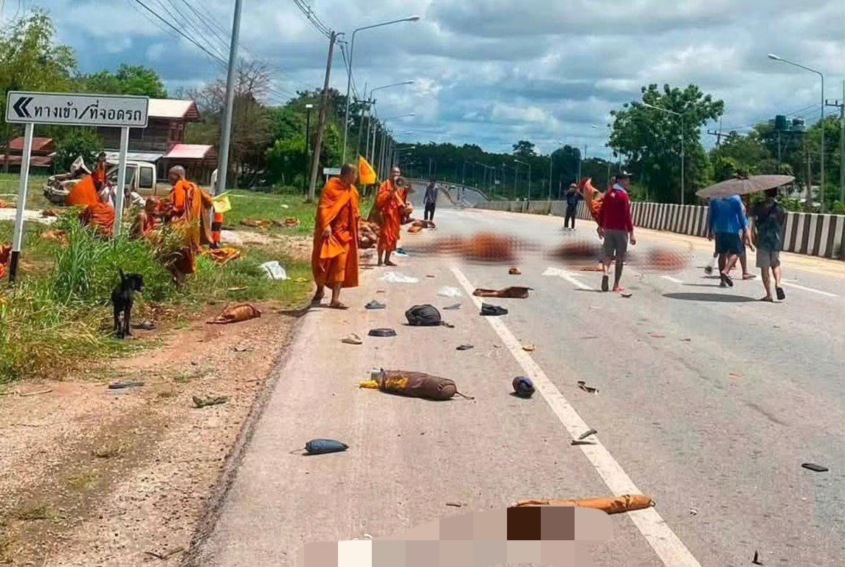 泰国 8 名僧侣徒步苦行路上遭遇车祸身亡，肇事者是一名 11 岁男孩偷开父亲的皮