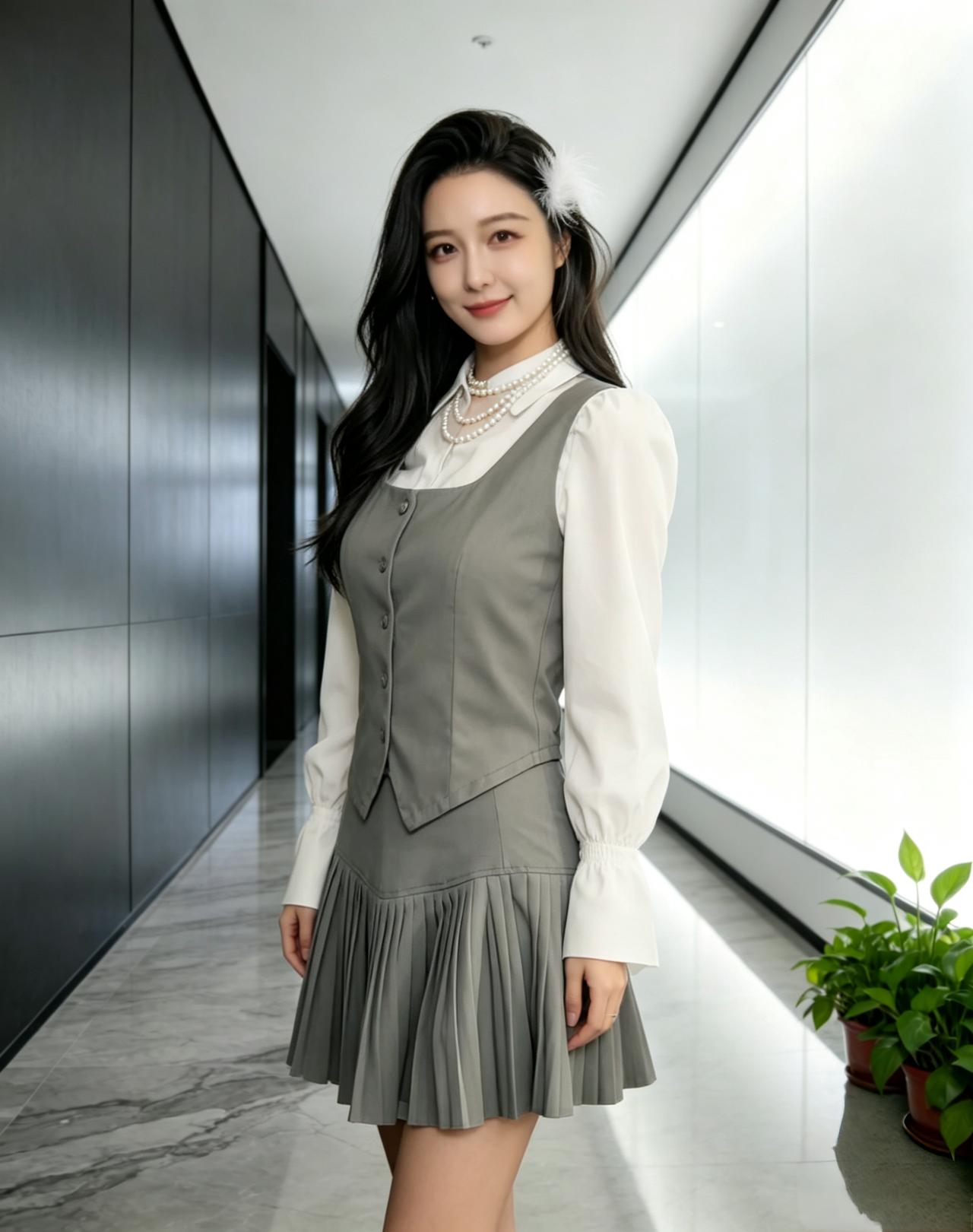 这套穿搭是韩系轻熟风+学院感的完美融合，温柔又显气质，细节感拉满，非常适合通勤、