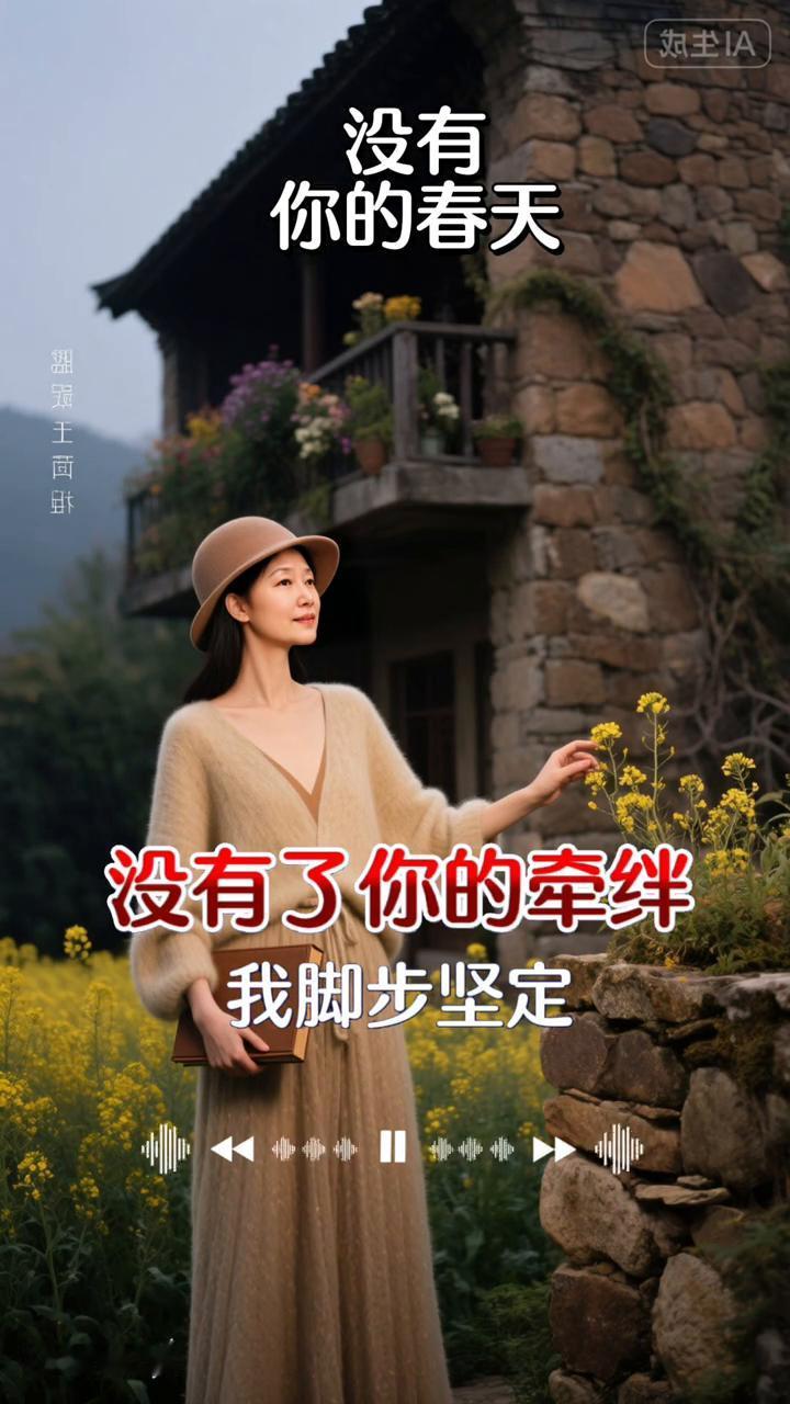 没有你的春天，依然花开嫣然。没有了你的牵绊，我脚步坚定，却走得更远。爱情光线灿烂
