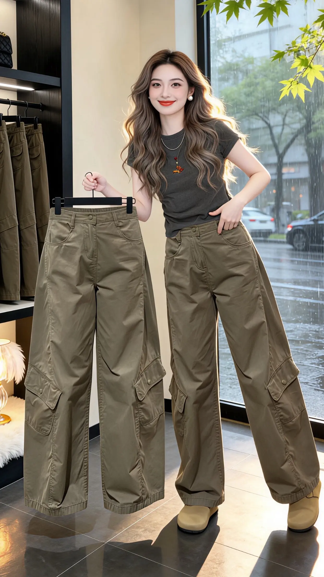 高颜值炸街女工装裤 显瘦显高显腿长裤子 修饰腿型的裤子 这才是女生们想...