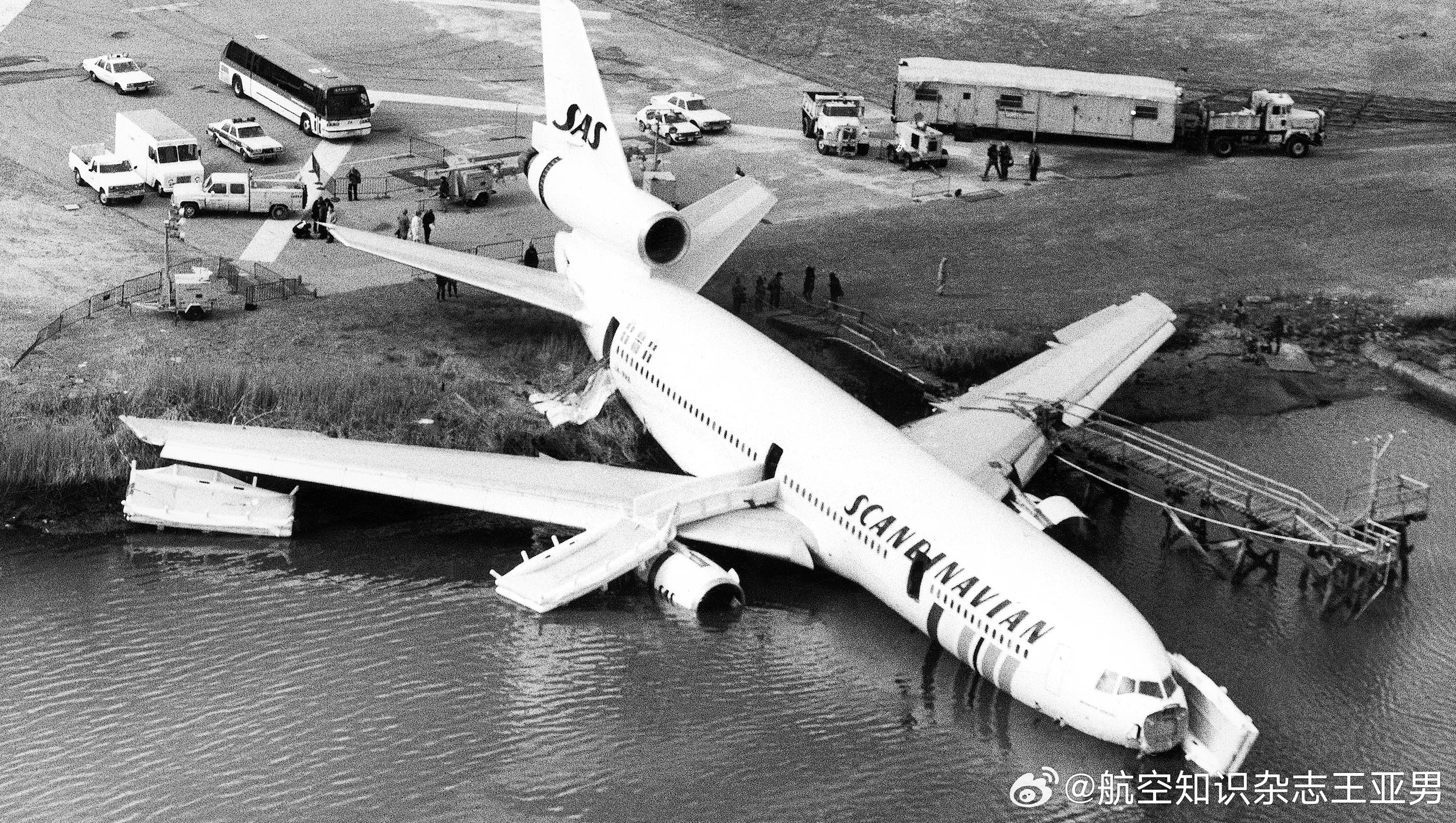 扎进河沟的DC-101984年2月28日，斯堪的纳维亚航空公司一架DC-10在美