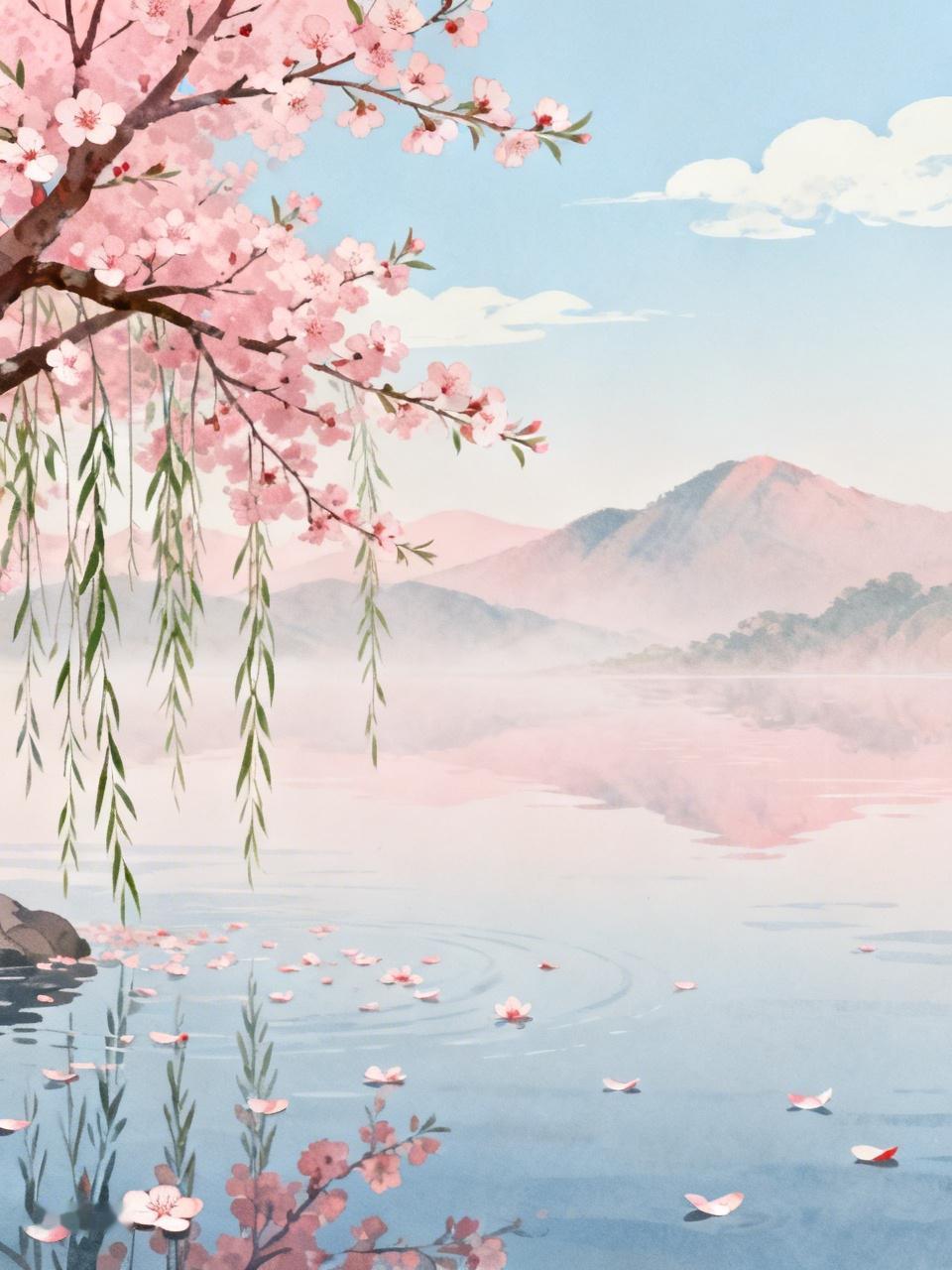 春花咏怀
 
东风拂陌百花柔，艳色纷开绕碧洲。
桃影含烟凝晓露，柳丝曳翠弄春流。