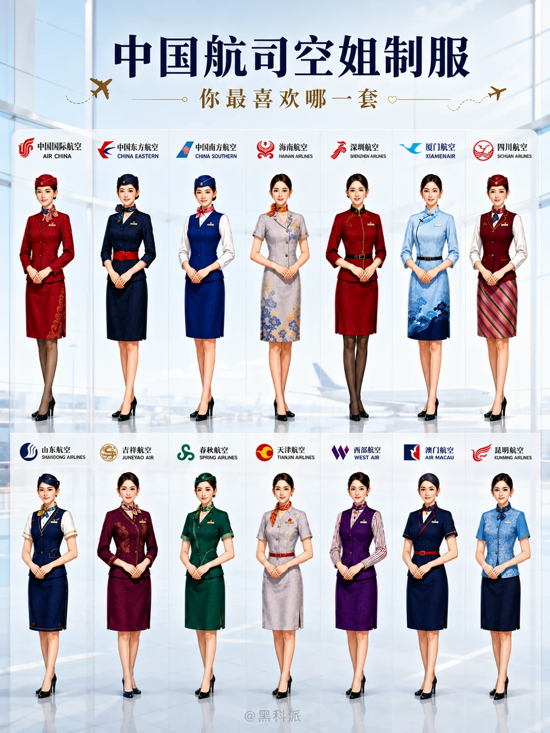 中国航司空姐制服大赏，最美的是哪一套？