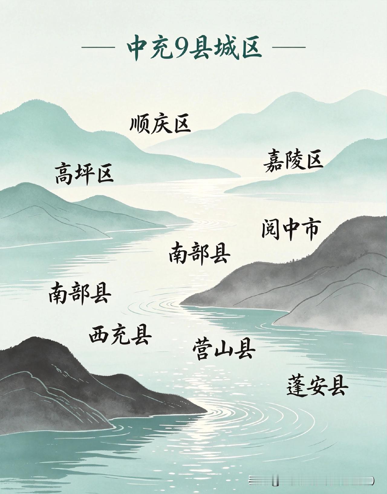 南充9个县市区的名字，个个藏着千年历史！
顺庆、高坪、阆中、南部...你老家是哪