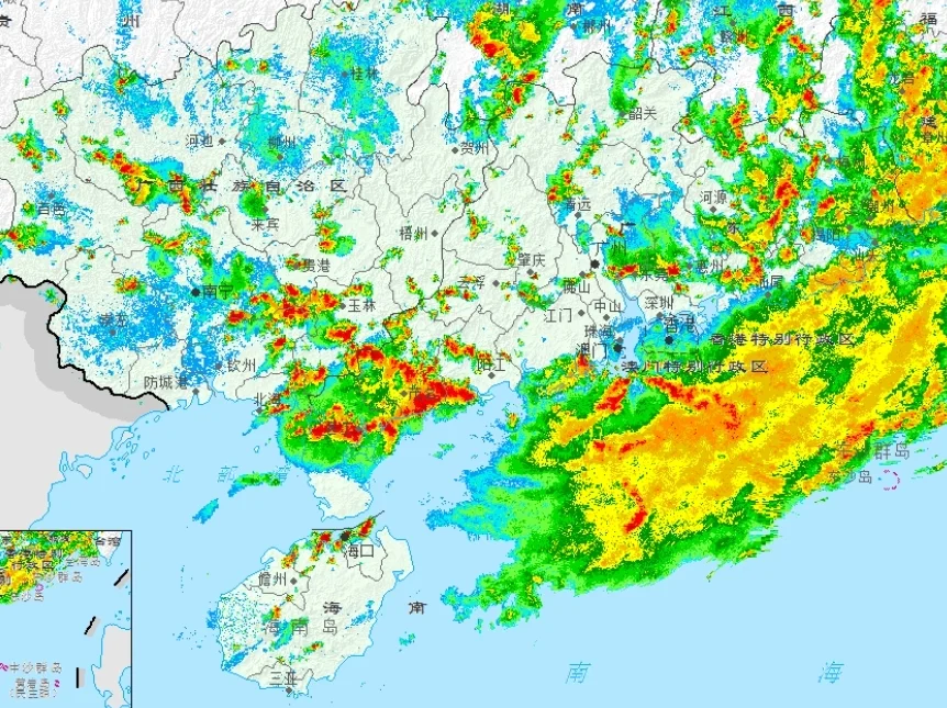 午后广东大范围强降水