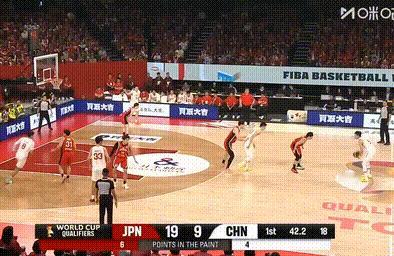 廖三宁连得4分，中国男篮首节得分勉强上双中国男篮vs日本男篮