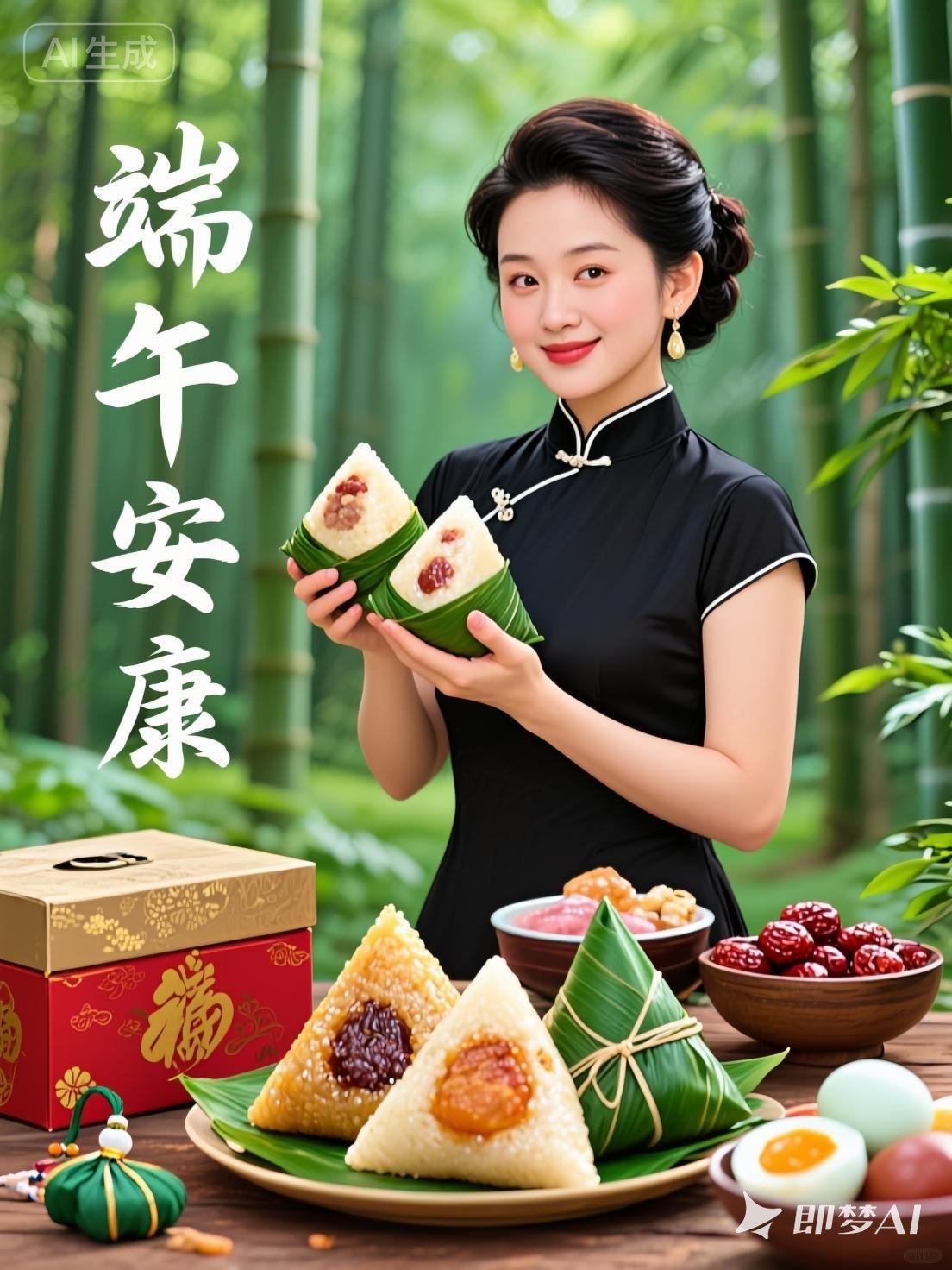 笑口常开好运自来 古色古香端午节 五月初五端午节划龙舟 中国传统节日端午节