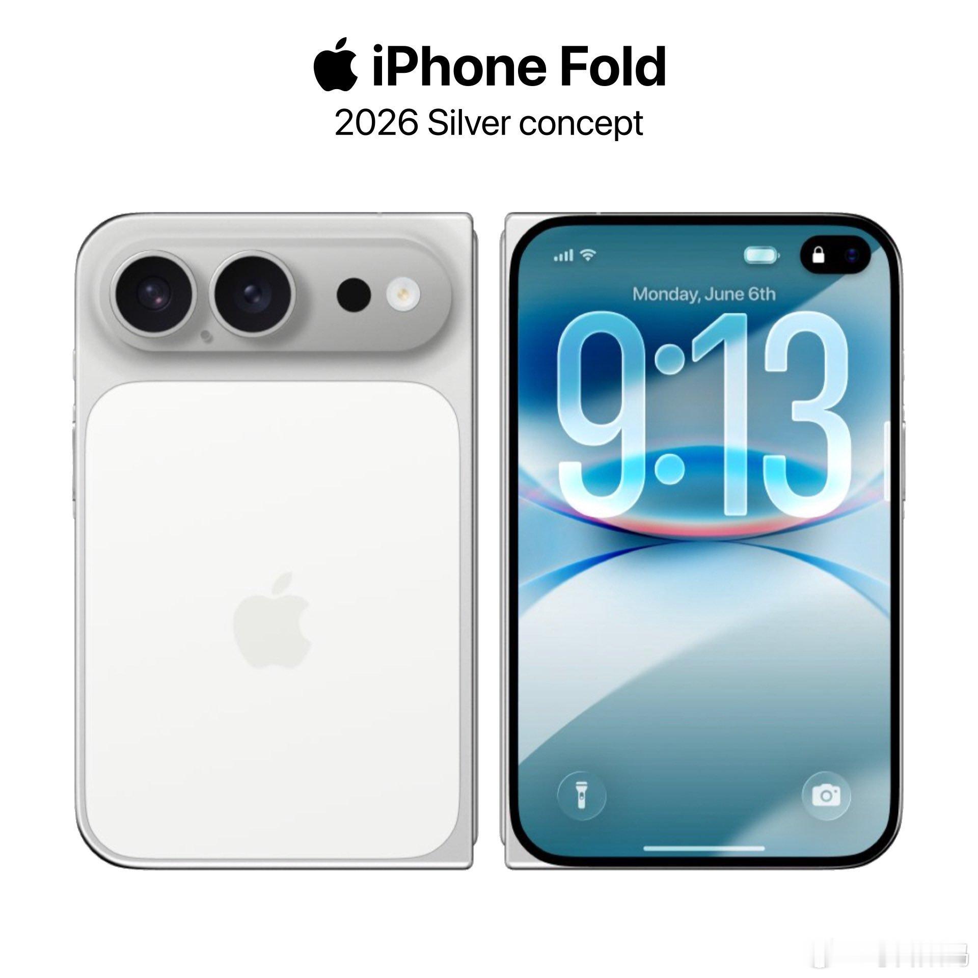 外媒做的iPhone Fold渲染图，这个外屏倒角看着好别扭啊 iPhoneFo