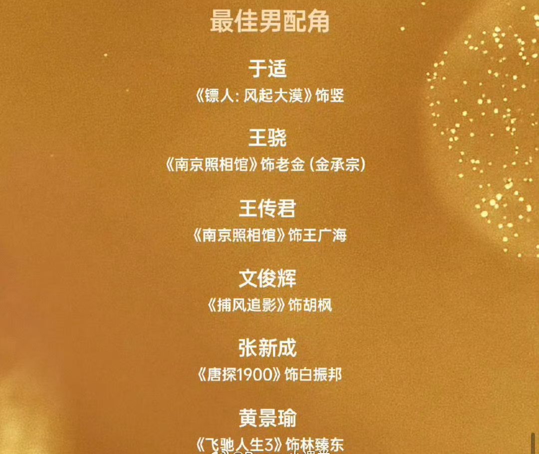 第38届百花奖提名名单来了，最佳男女主、最佳男女配还有最佳新人，期待喽！ 