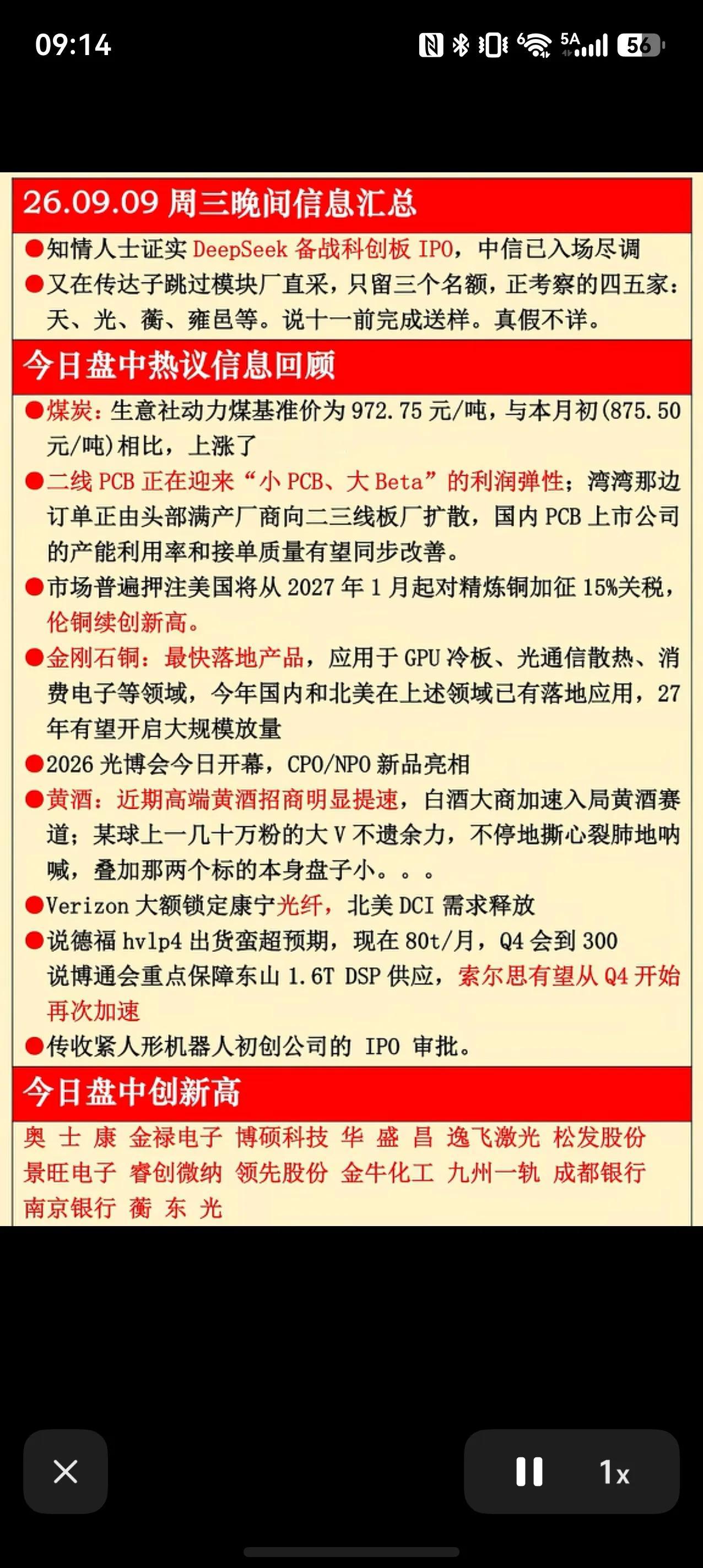 9月9日晚间市场热点速览｜多主线轮番发酵
26.09.09 周三晚间市场信息汇总