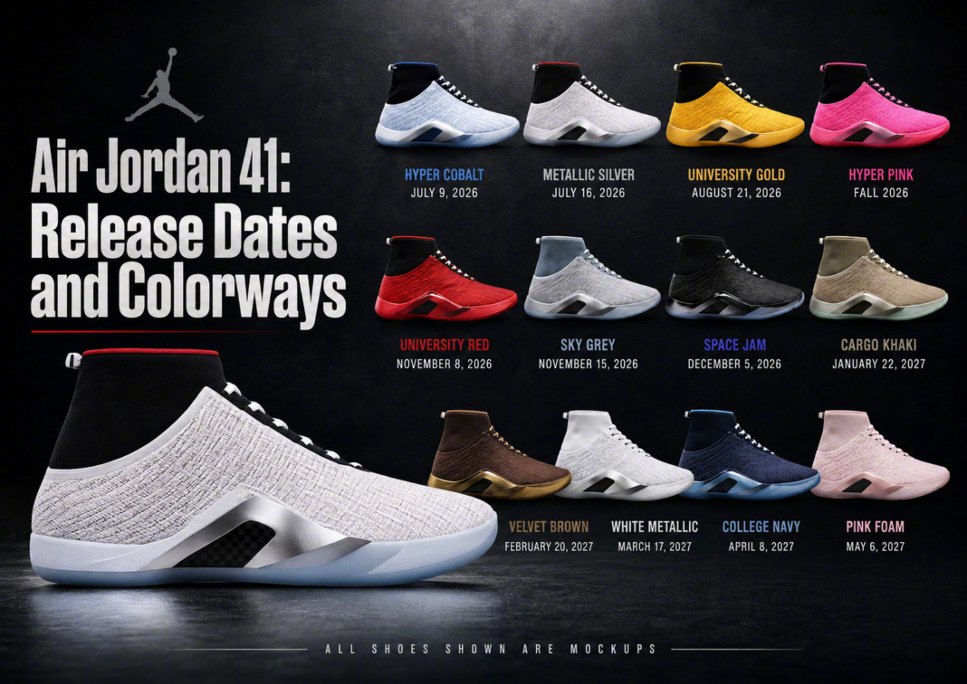 Air Jordan XXXX1疑似AJ41代签名鞋渲染图曝光，采用轻量化编织鞋