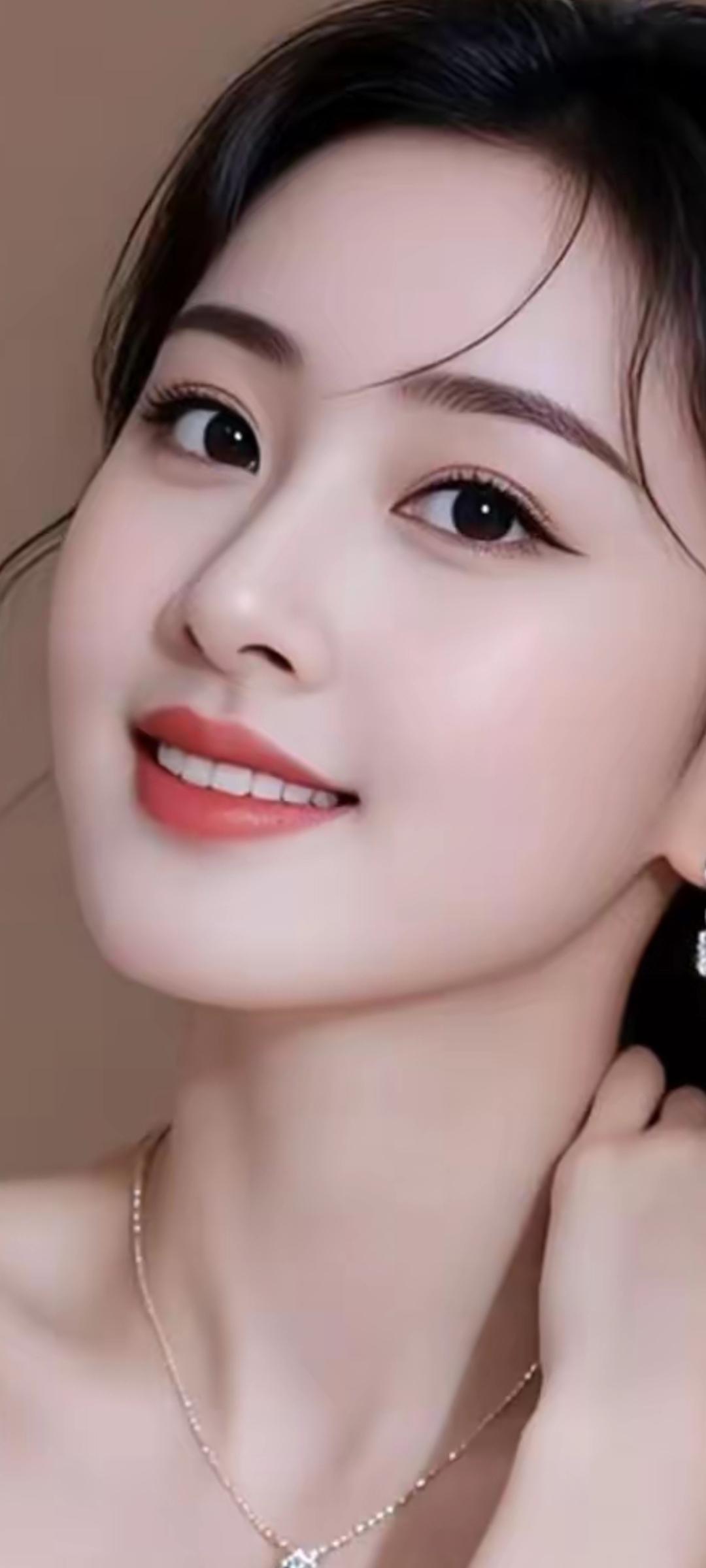 甜美笑容，优雅气质，精致妆容，闪耀耳环，完美搭配！💄✨👗💍