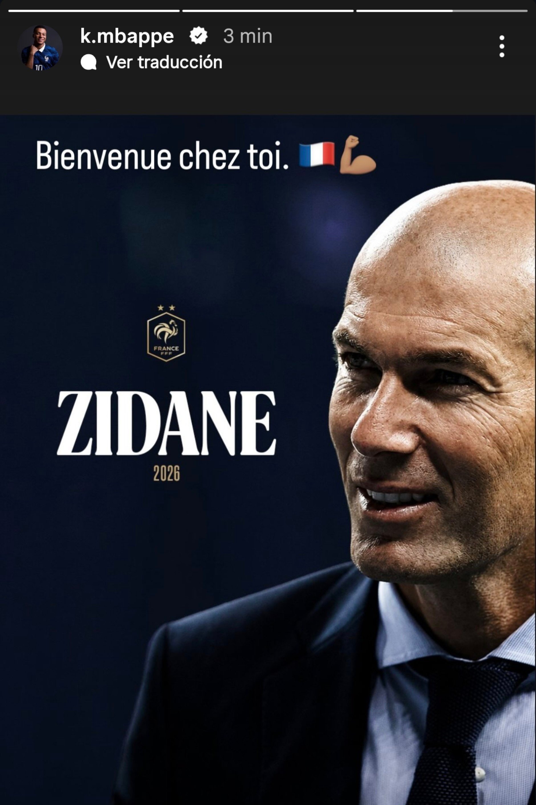 姆巴佩IG：欢迎回家.🇫🇷💪齐达内担任法国队主帅