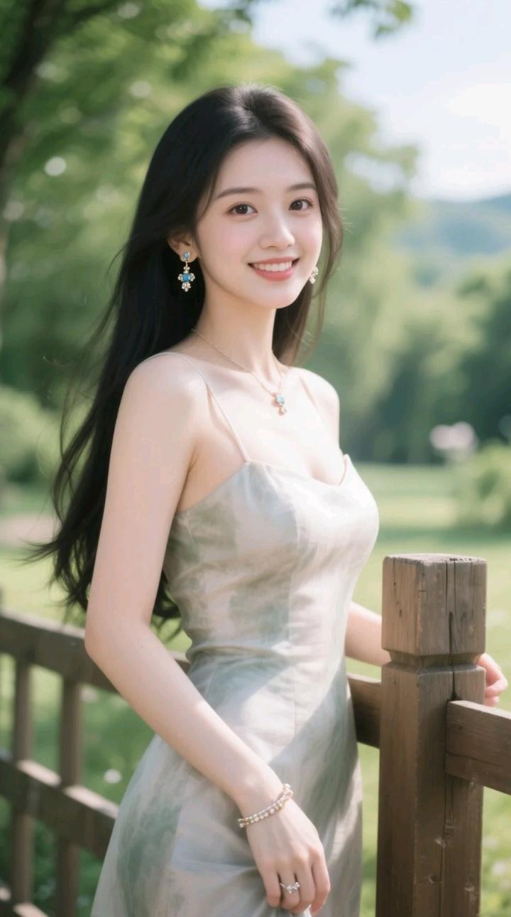 一位漂亮姑娘在木栏边微笑。懒和穷哪个更可怕 女生笑容 知性微笑动景