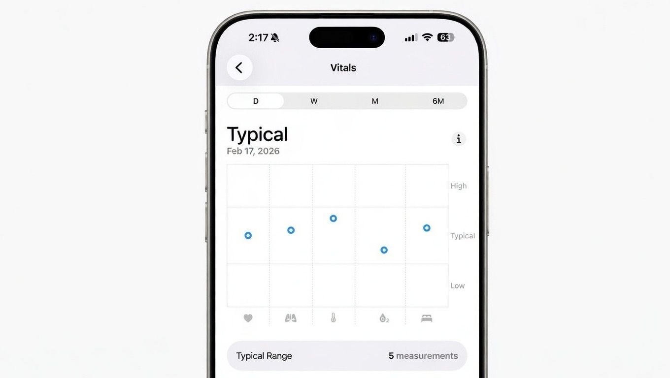 【iOS 26.4 为 Apple 健康的生命体征图表新增平均就寝时间指标并恢复