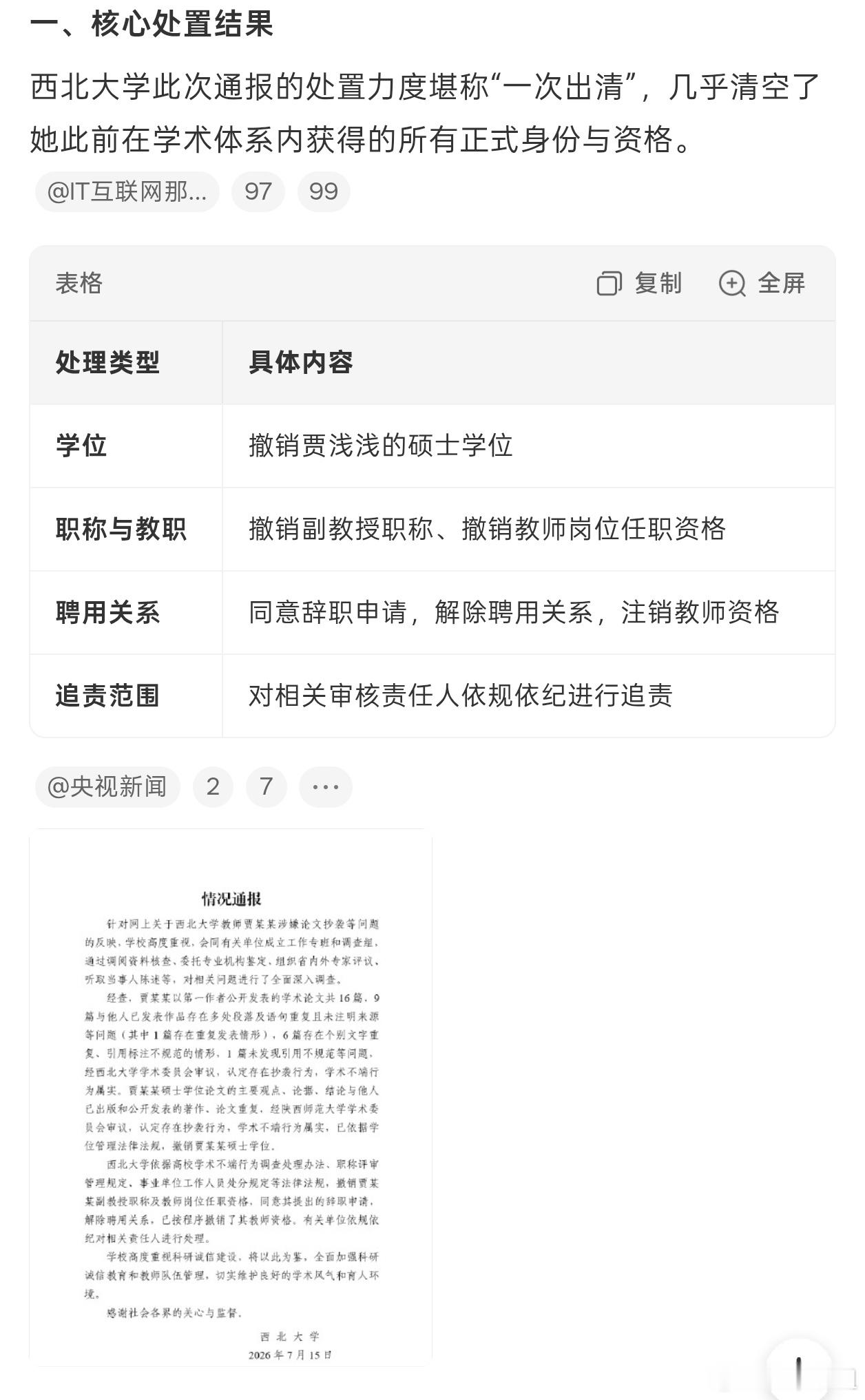 贾浅浅硕士学位被撤销终于等到明确结果了！但看完通报，我最想问的还是：这么多问题，
