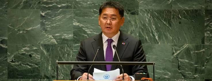 蒙古国总统呼日勒苏赫在联大辩论中宣布，蒙古国将竞争2048至2049年任期联合国