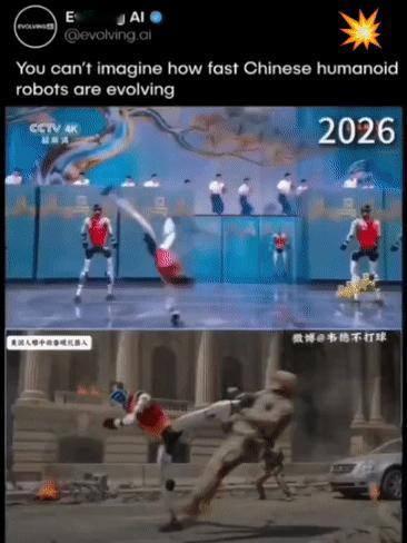 外网刷屏的东方机器人，东、西方两边画风完全相反，笑不活了！
东方视角：这是能打功