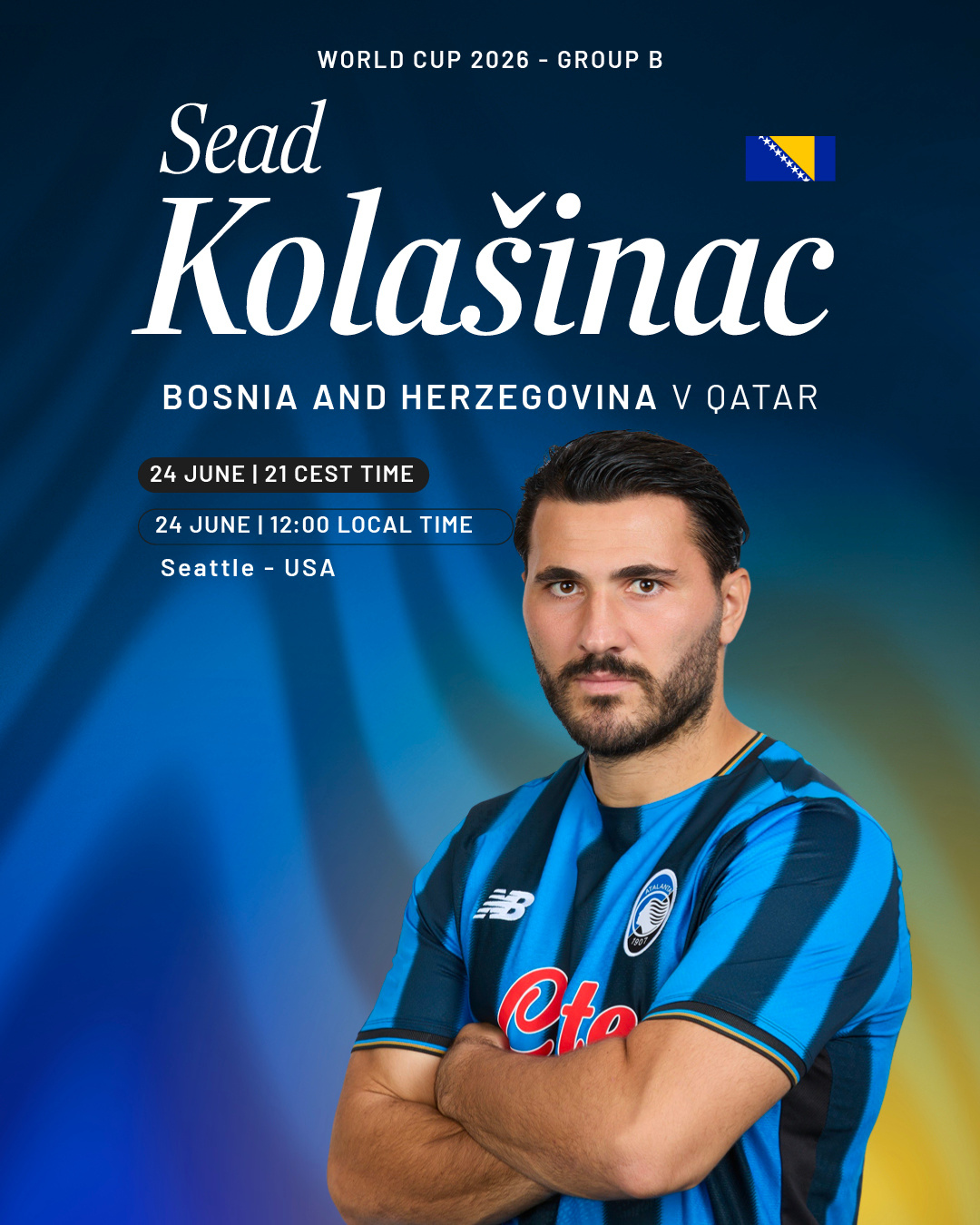 科拉希纳茨所在波黑队的关键一战，就在今夜！为了晋级名额冲啊 👊🇧🇦亚特兰大