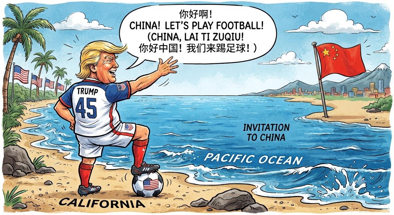 “美国和中国合作举办世界杯足球赛”

今天，新闻生产大厂、新闻界的“流量担当”特