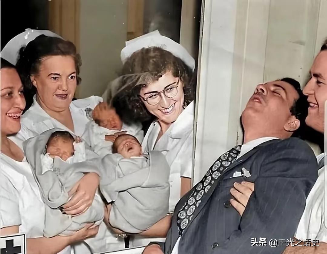 1946年，一个美国丈夫第一次看到自己的三胞胎时，在极度激烈的情绪刺激下晕厥过去