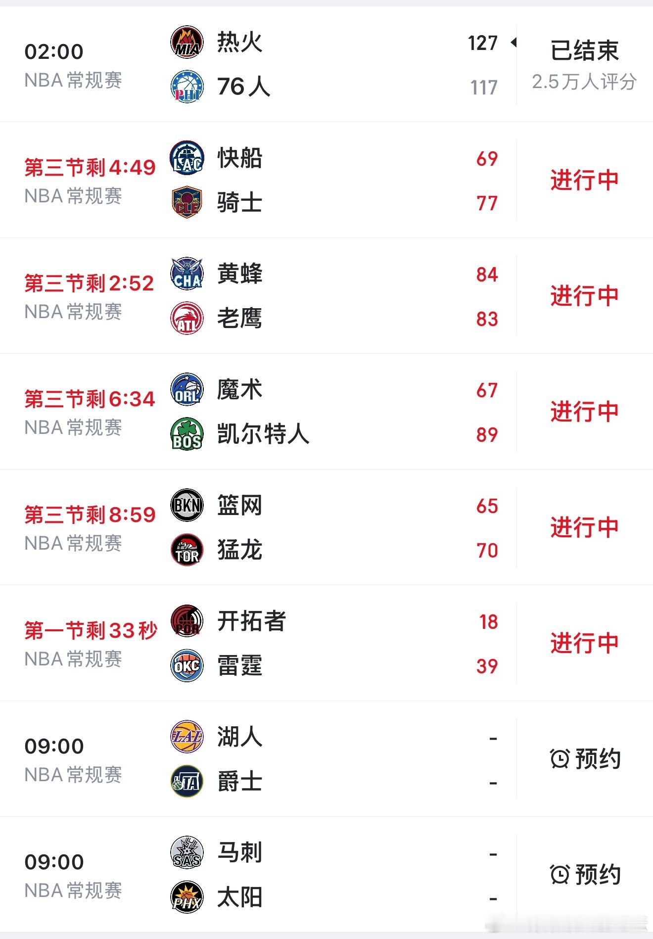 今日NBA赛程八场比赛进行中原声直播及回放：ez33.cc（浏览器输入） 