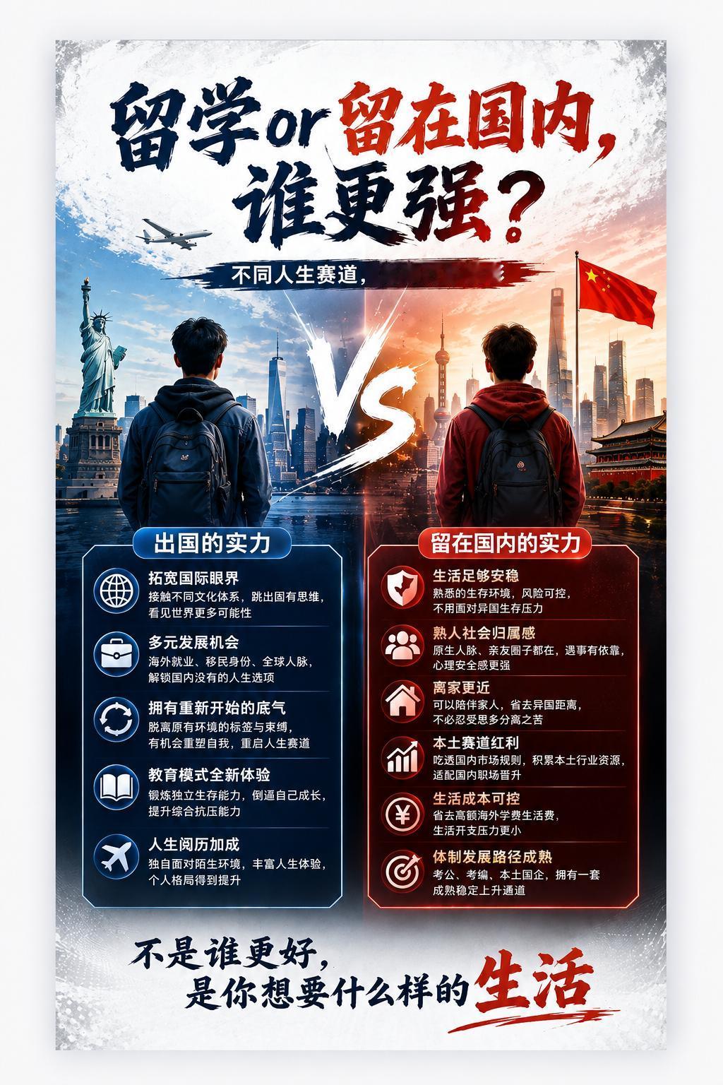 2026人生选择题：出国深造还是扎根国内，没有标准答案；是你的话怎么选？