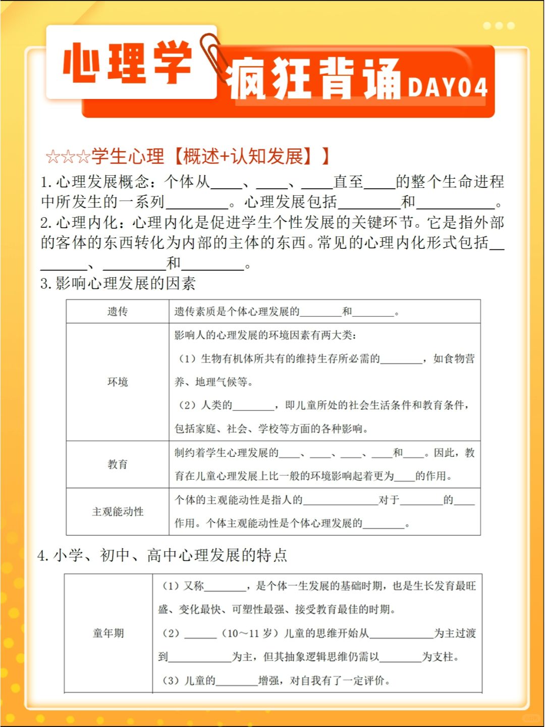 💡考编人不要无视！心理学-疯狂背诵Day04
