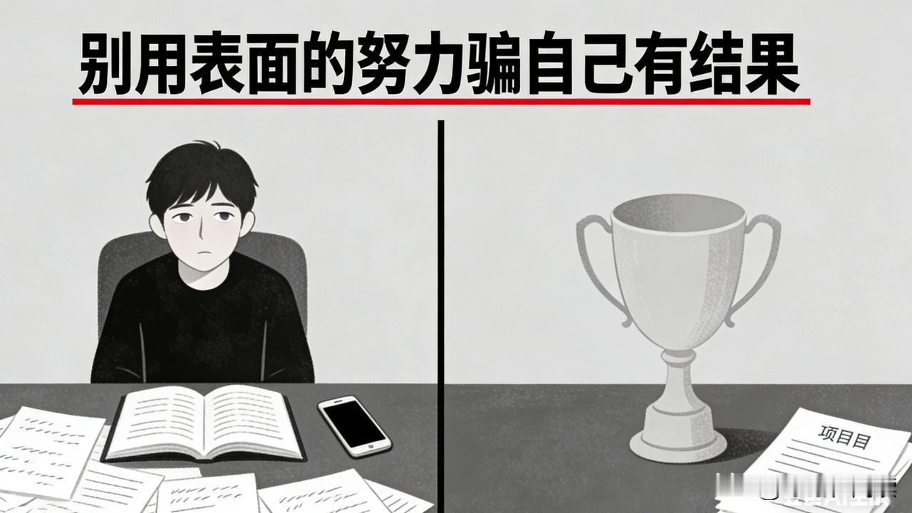 别用表面的努力骗自己有结果
 
很多人都在做着自我感动的表面努力，用看似忙碌的姿