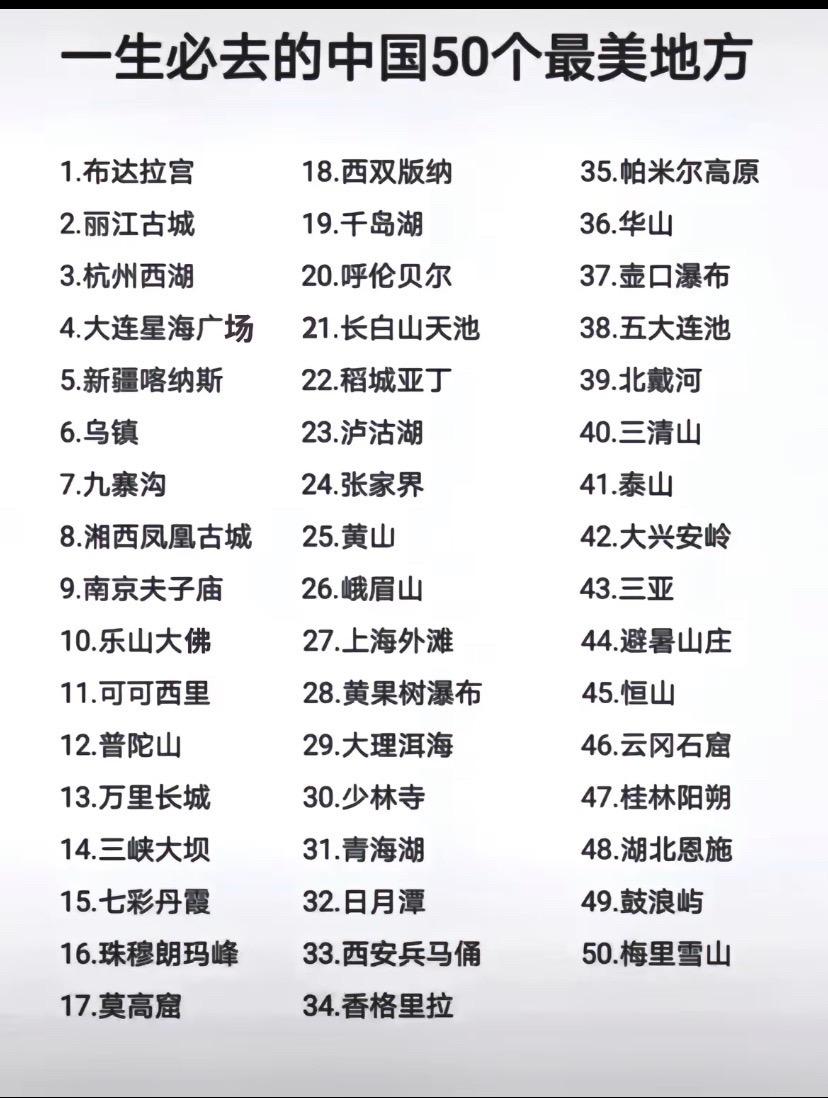 浪迹天涯是我年少时的梦！人生已过半……未曾放弃逐梦一生必去的五十个地方 #自驾游