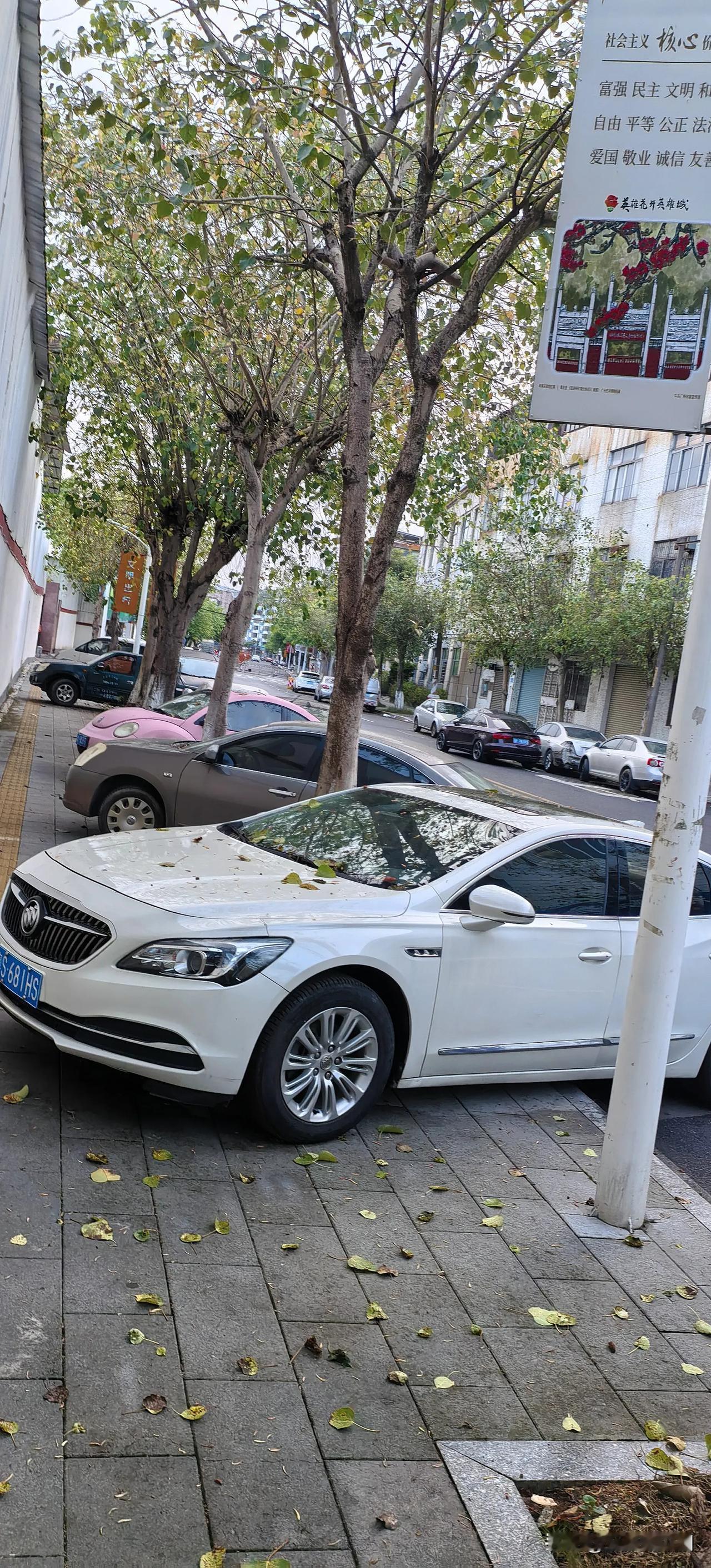 你看图片中中国式停车

你身边肯定有许多车违规乱停，你也偶尔会抱怨几句。其实，此