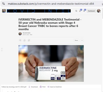 最新文章：伊维菌素和甲苯咪唑治疗案例——一位50岁的内布拉斯加州女性，患有四期三