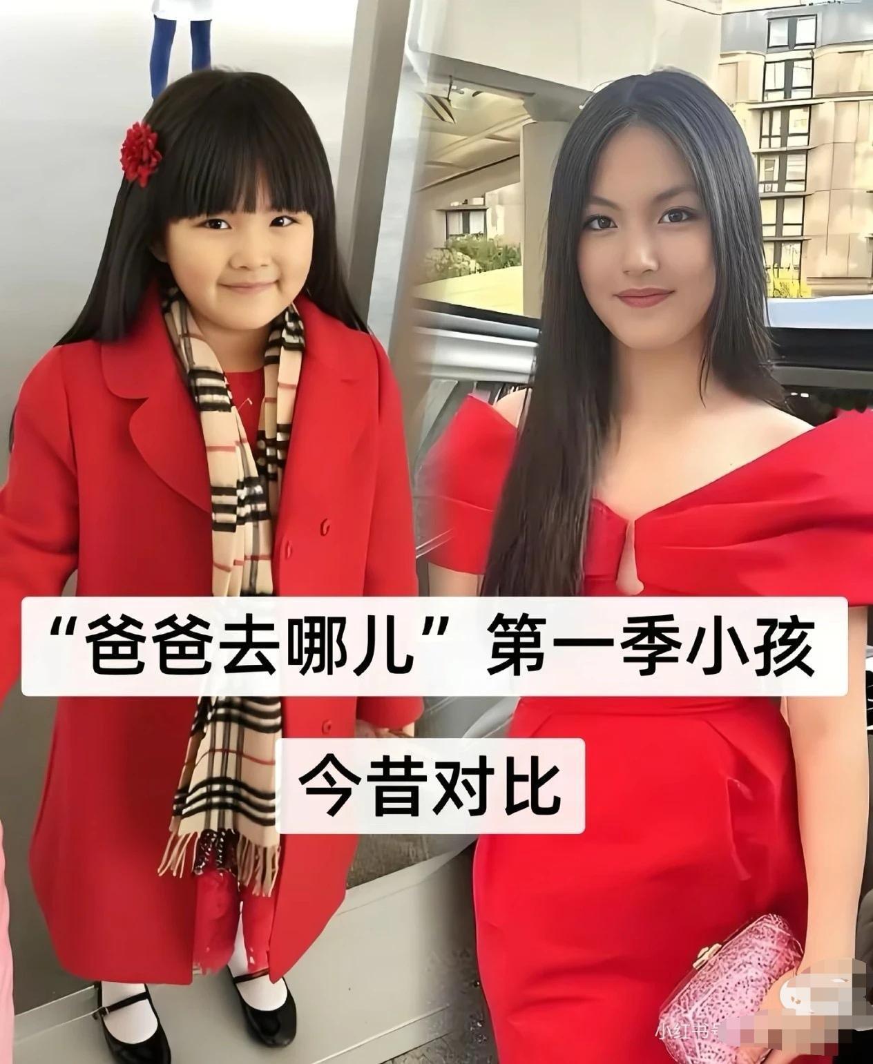 爸爸去哪儿第一季的小朋友今昔对比。长相上看女孩越来越像爸爸，男孩越来越像妈妈。