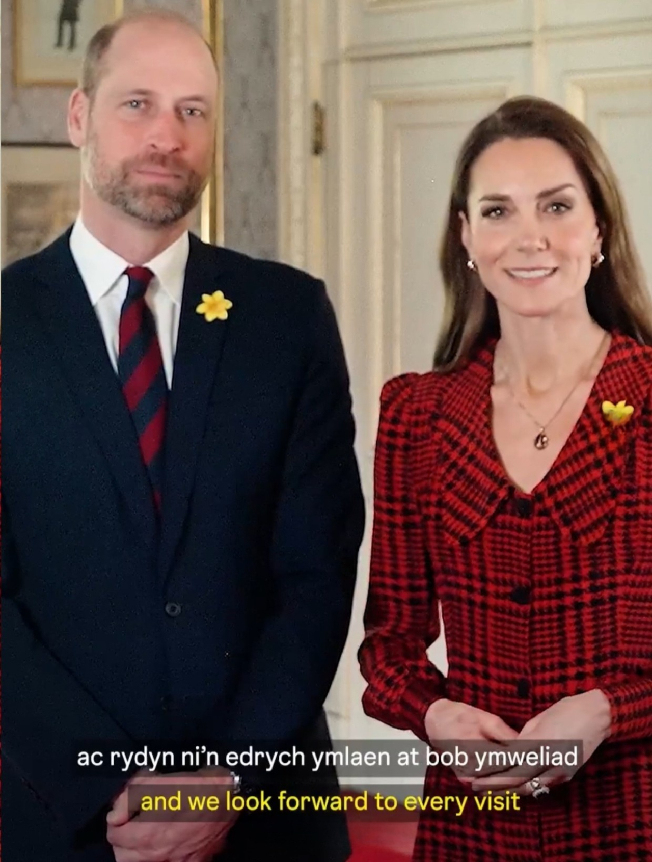 3月1日，为庆祝威尔士圣大卫节，威廉&凯特用威尔士语发表节日致辞，是凯特威尔士语