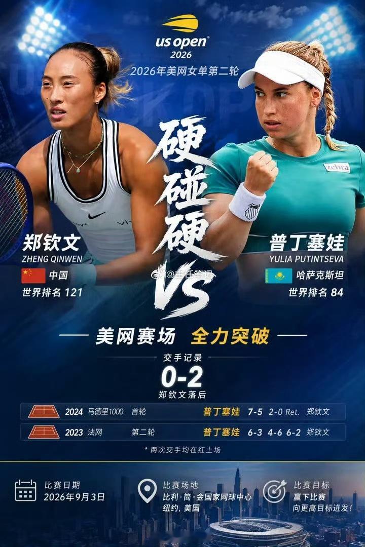 郑钦文美网次轮迎恶战美网女单次轮对阵尘埃落定，郑钦文将要迎来一场十足的硬仗。她的