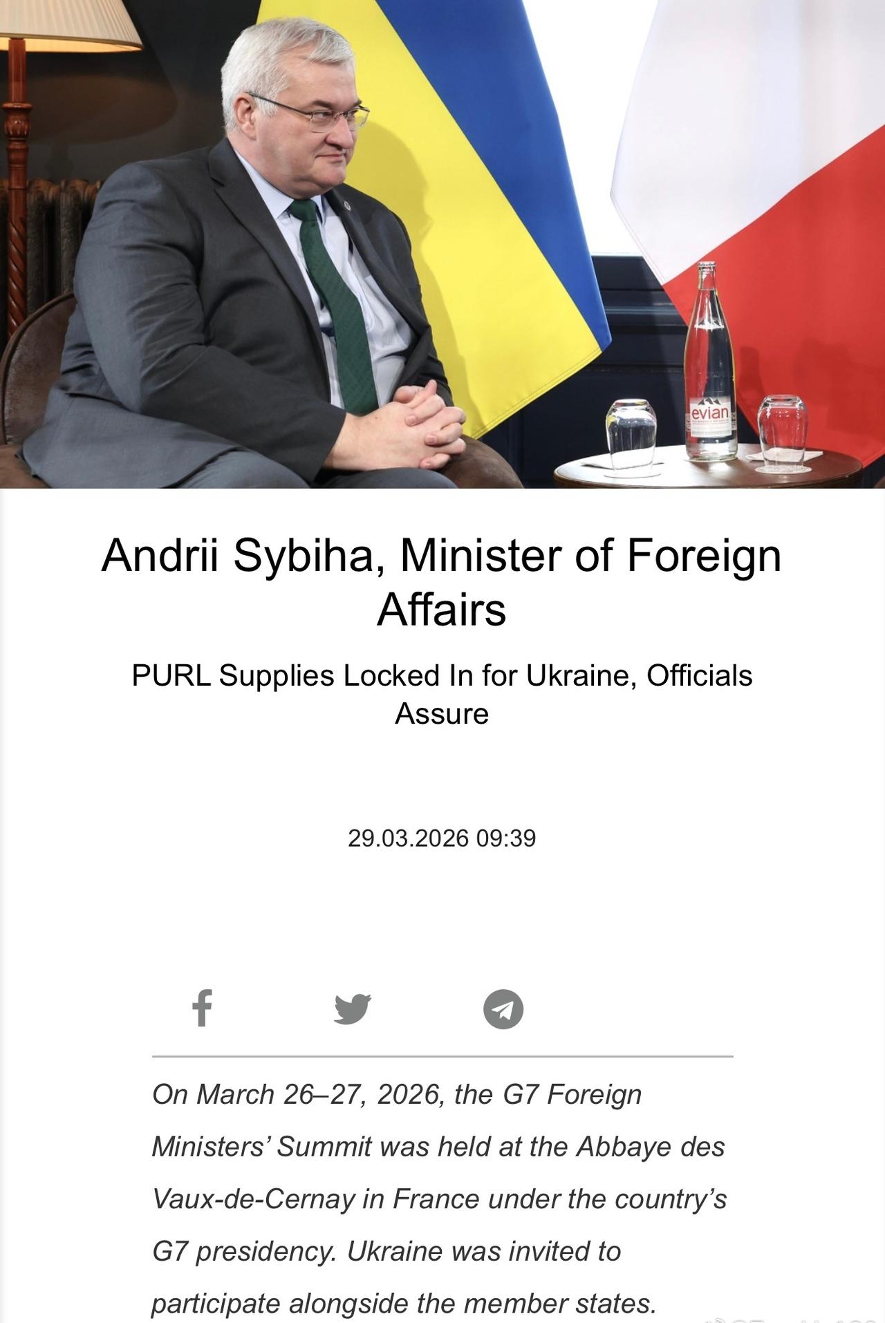 西比哈：我們已獲保證，PURL 計劃的武器不會轉移到任何其他地方 

 • 🔘