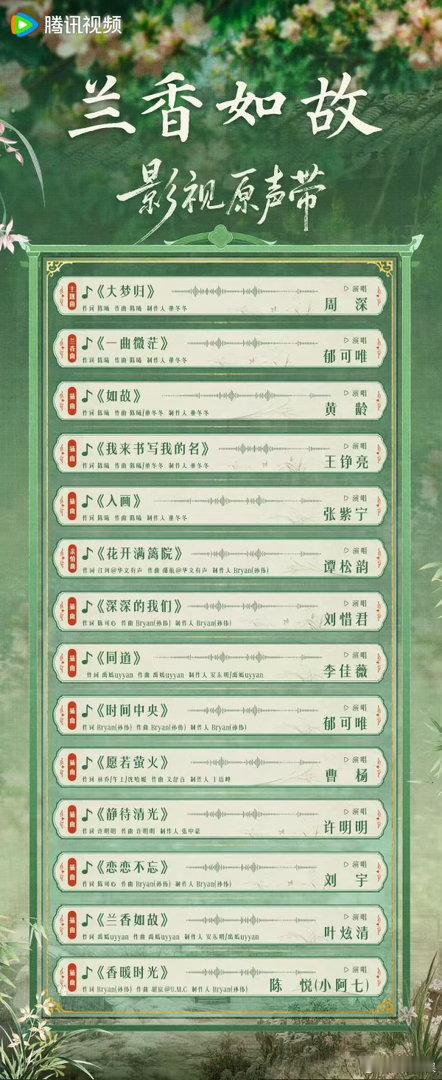 郁可唯又唱ost了郁可唯ost上新了OST大户郁可唯再添代表作！新歌上线，为《兰