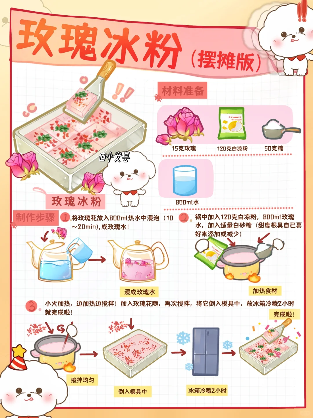 天天排长队的卖爆🔥的神仙玫瑰冰粉教程来了
